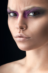 Fototapeta premium woman with violet make-up