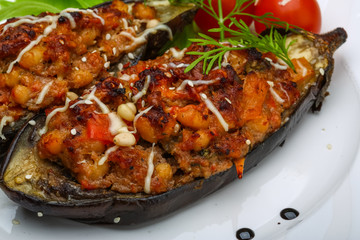Eggplant stuffed minced meat