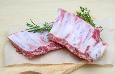 Raw pork ribs