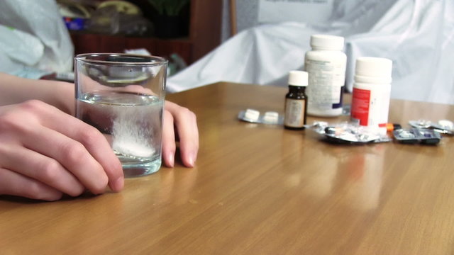 Woman Dissolving Effervescent Table