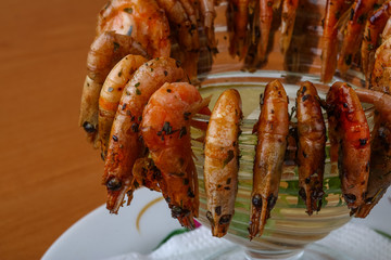 Grilled shrimps coktail