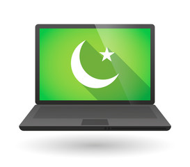Laptop icon with an islam sign