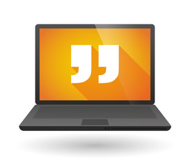 Laptop icon with a quotes