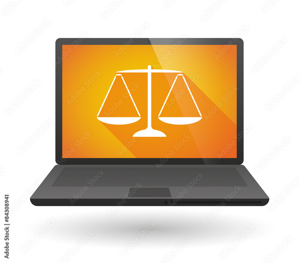 Sticker Laptop icon with a weight scale