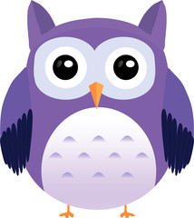 Fototapeta premium Cute vector purple owl