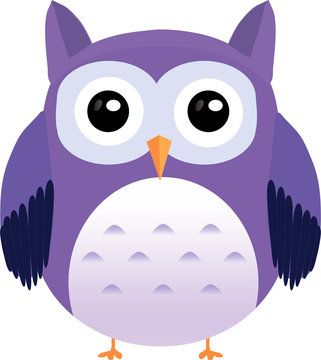 Cute vector purple owl