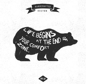 inspiration quote hipster vintage design label - Bear