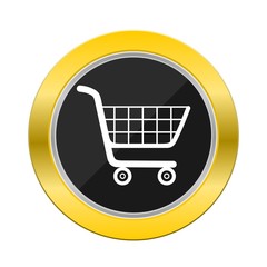  Supermarket Shopping Cart Yellow Button