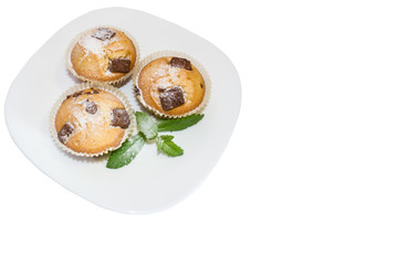 fresh baked muffins with clipping path