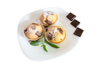fresh baked muffins with clipping path