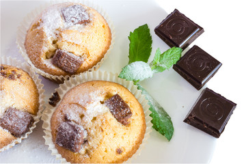 fresh baked muffins with clipping path