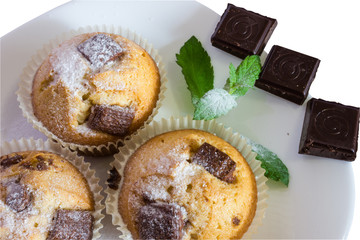 fresh baked muffins with clipping path