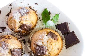 fresh baked muffins with clipping path