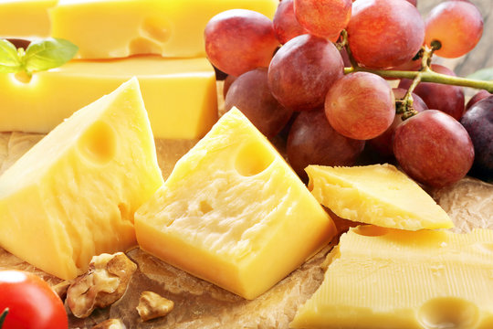 Cheese board yellow cheese composition
