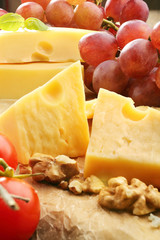 Cheese board yellow cheese composition