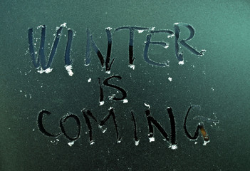picture of a frost surface with text winter is coming