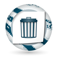 Abstract icon with paper and trashcan symbol