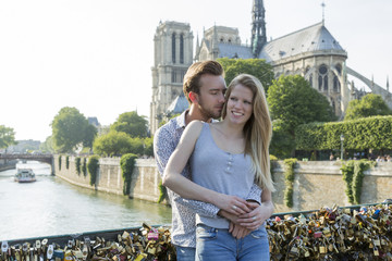 Young couple visiting Paris