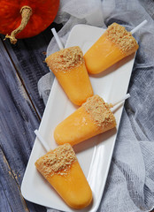 Sweet pumpkin popsicle ice cream