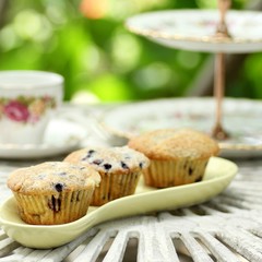 muffin with china high tea set