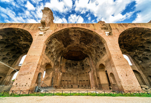 Ancient Basilica Constantine in Roman Forum, Rome, Italy