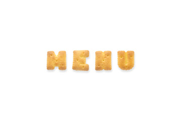 The Letter Word MENU. Alphabet  Cookie Biscuits