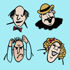 Vector multicolored illustration of the emotions of people