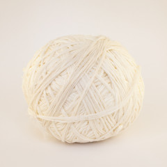 Natural Textured Two White Single Sheep Wool Roll or Ball or