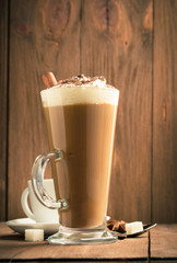 cup of coffee on wood