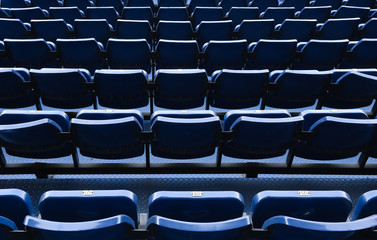 Blue stadium chairs in Thailand
