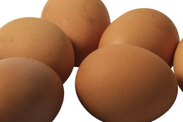 Eggs isolated on white.