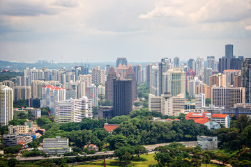 Fototapeta premium Aerial cityscape of Singapore