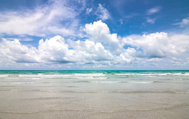 Sea and Blue sky with clouds in sunny day