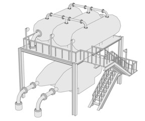 cartoon image of alkylation unit