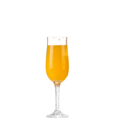 Orange juice on white background