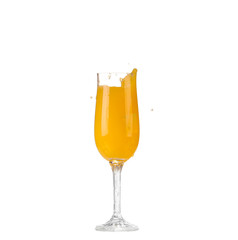 Orange juice on white background