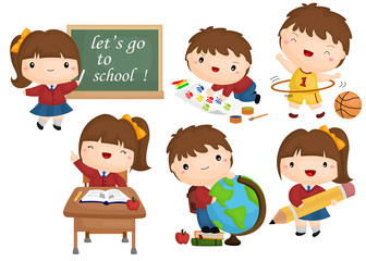 school vector set