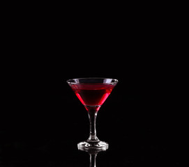 modern fresh coctail on the black background