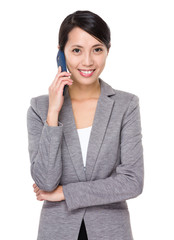 Businesswoman talk to mobile phone