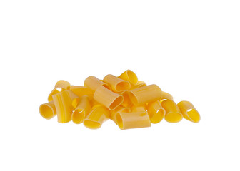 heap of pasta on white background