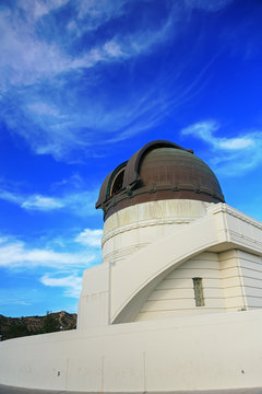 Griffith observatory with blue sky