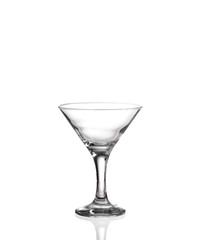 empty martini glass isolated on white