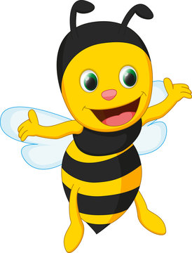 happy bee cartoon 