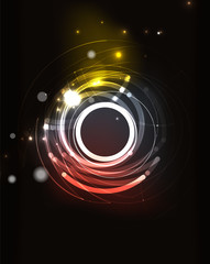 Glowing circle in dark space