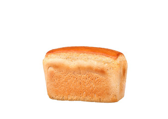 White bread loaf isolated on white background