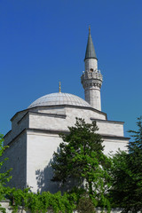 Fototapeta na wymiar Dome and minaret of a mosque in Istanbul, Turkey