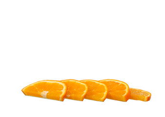 two halves of orange on white background