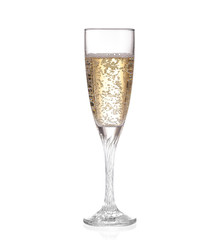 Glass of champagne, isolated on white