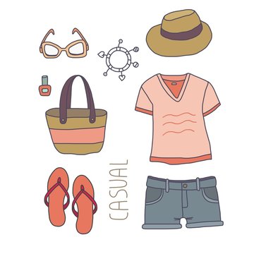 summer holiday clothes vector design background