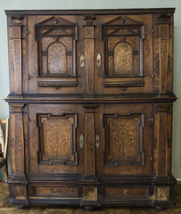 Antique wooden brown cabinet